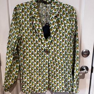 Malìparmi One-Button Retro Patterned Blazer | Size 12
